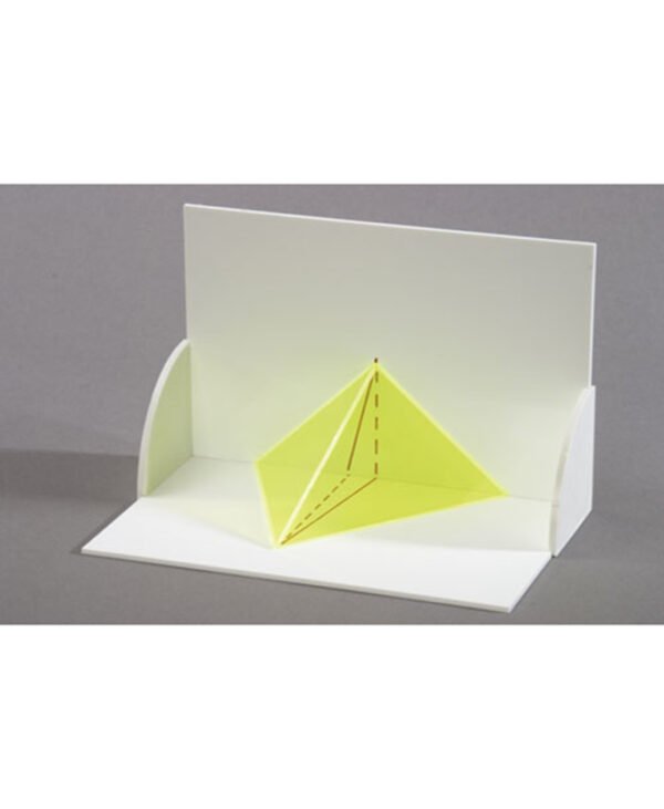 3D model horizontalne i vertikalne visine ravne linije, nastale na sjecištu dvaju ravnina