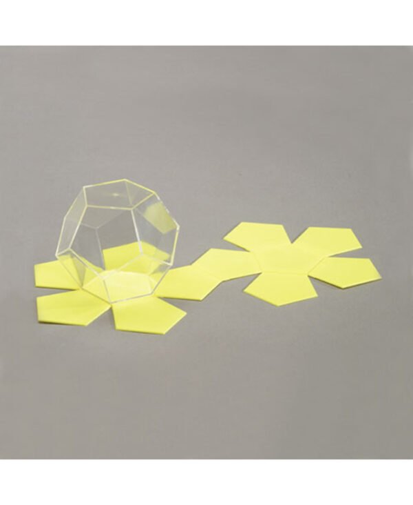 Dodekaedar s zatvorenim stranicama, proziran, s mrežom površine