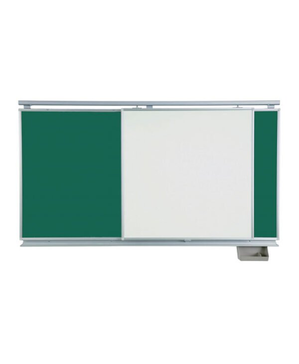 Školska ploča s kliznim mehanizmom 360×120+120×120cm zeleno-bijela